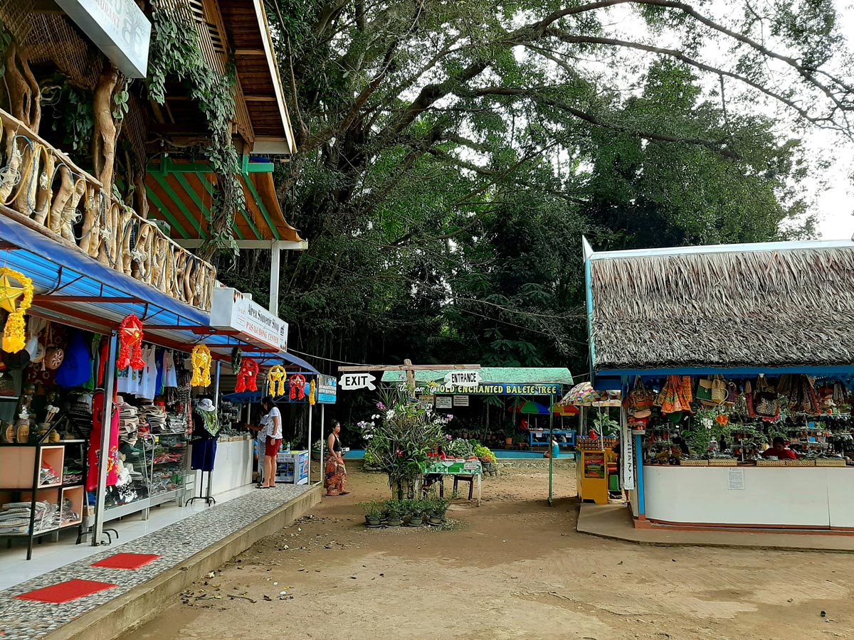 Entrance to Balete Tree area with shops